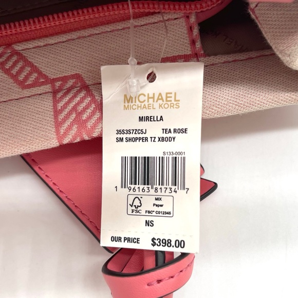 Michael Kors Mirella Small Shopper Top Zip Satchel Xbody Bag - Picture 9 of 9